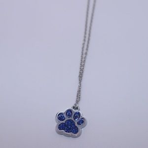 Blue Paw Print Necklace